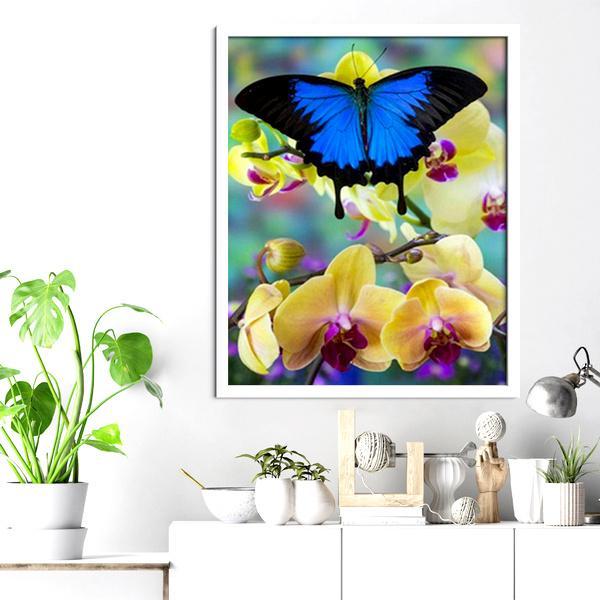 Mariposa y orquídea